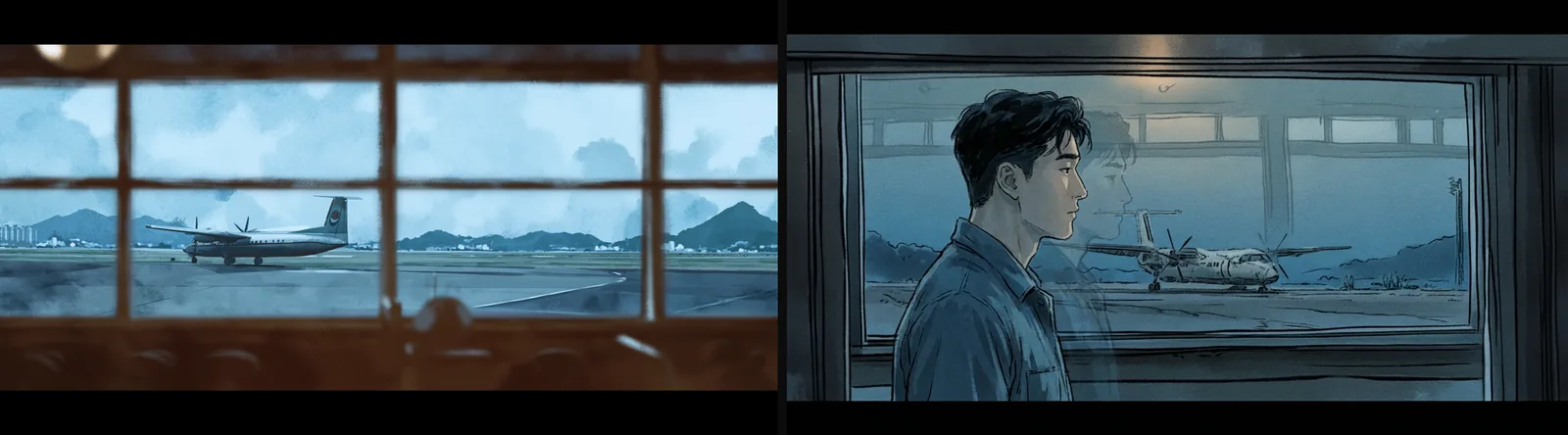 왼쪽은 미드저니로 만든 후보, 오른쪽은 나노바나나로 다시 만든 채택 컷.